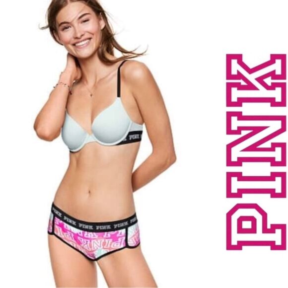 Victoria’s Secret PINK | Pastel Rainbow Logo Boyshort Panties | Size Extra Small - Picture 1 of 7